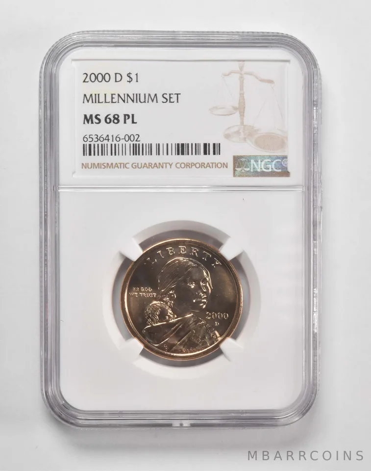 2000-D Sacagawea $1 Millennium Set MS68 PL NGC PROOF LIKE