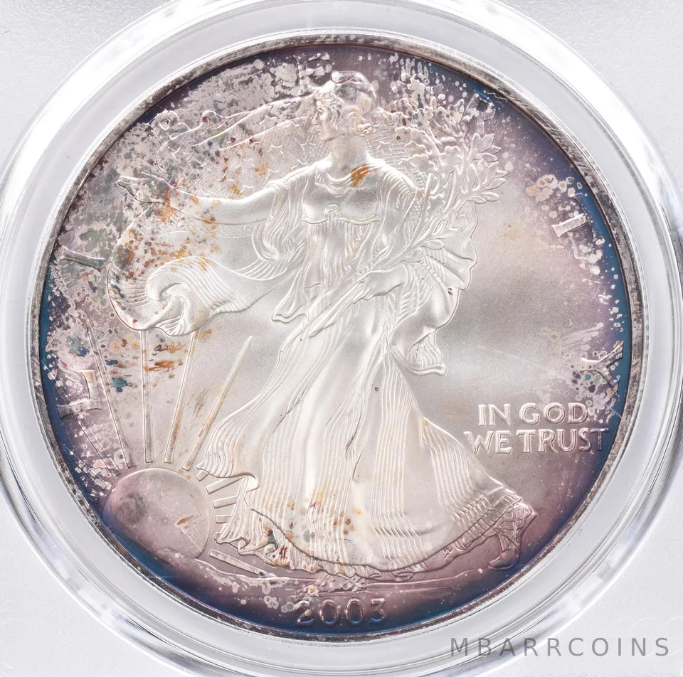2003 American Silver Eagle MS68 PCGS Beautiful Tone *1307