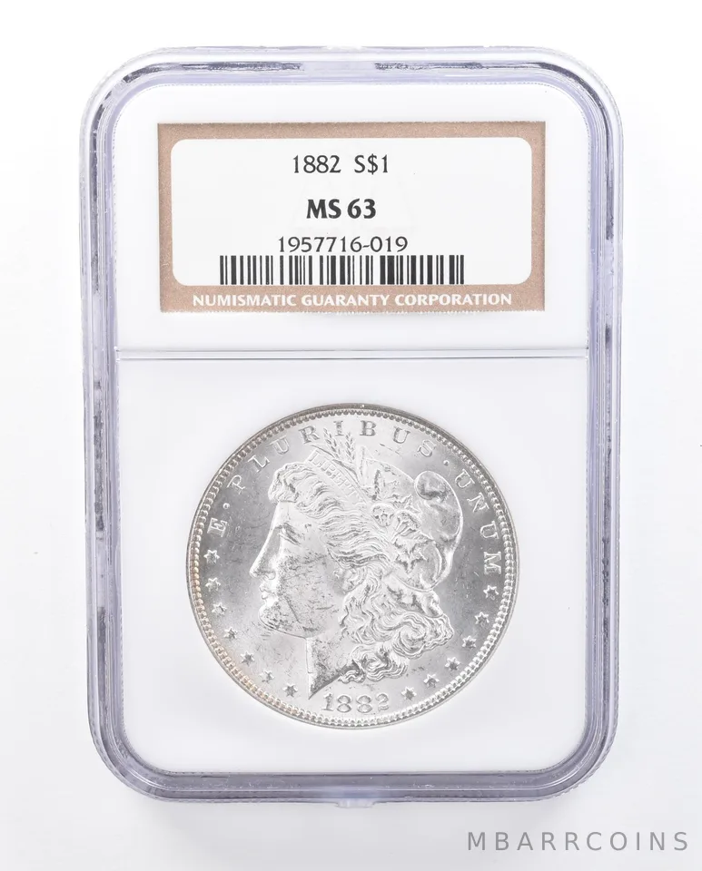 1882 Morgan Silver Dollar MS63 NGC Peripheral Tone Reverse *1555
