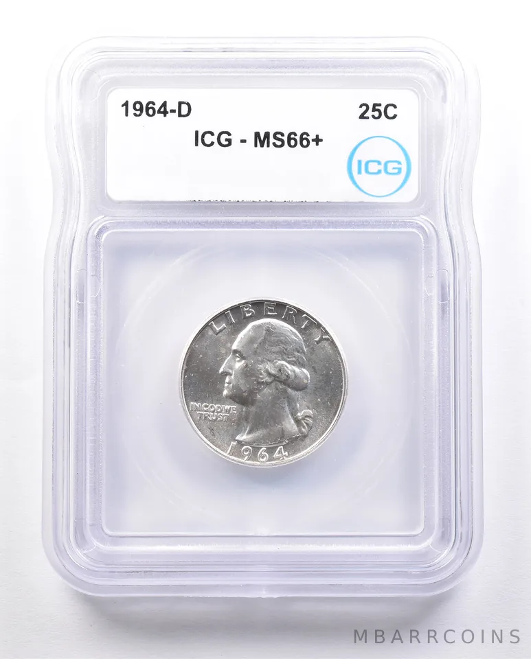 1964-D Washington Quarter MS66+ PLUS ICG a2395