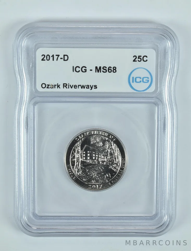 2017-D Washington Quarter ATB Ozark Riverways MS68 ICG