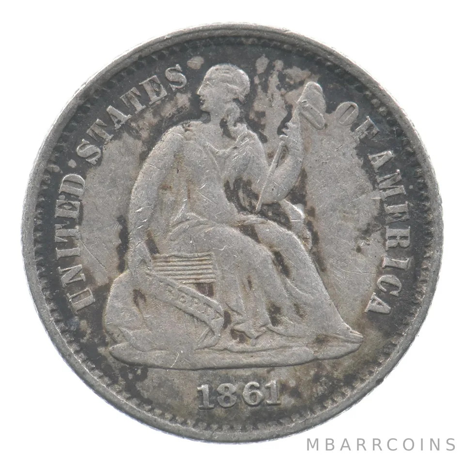 1861 Seated Liberty Half Dime *3958