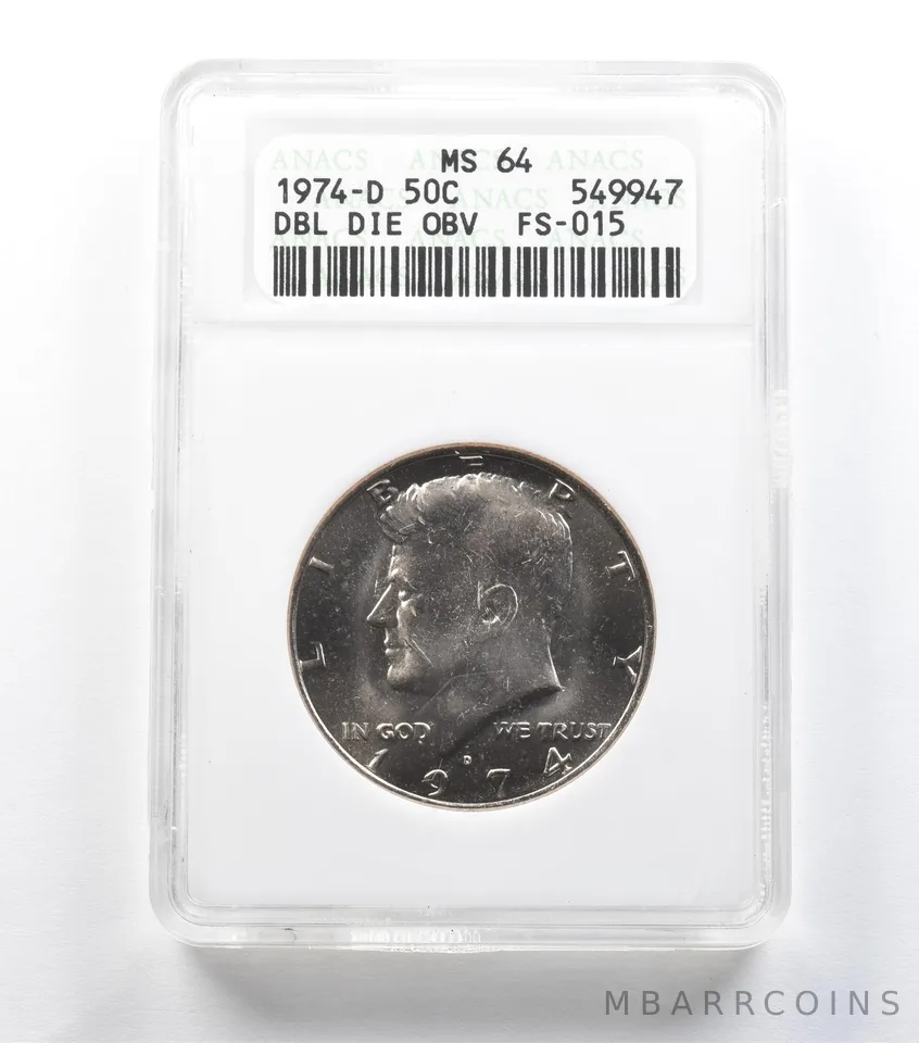 1974-D Kennedy Half Dollar DDO FS-015 MS64 ANACS *1469