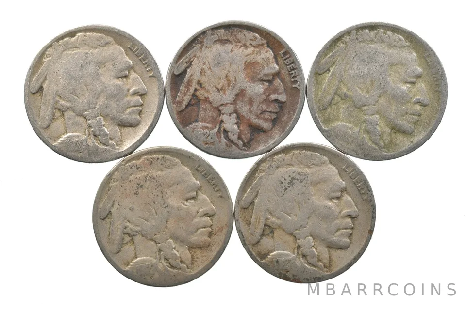 BETTER Lot 1928-D 1928-S Worn Date 1927-S 1927-D Buffalo Nickel Collection *156