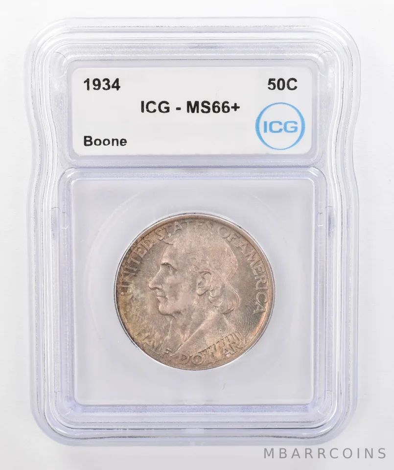 1934 Boone Commemorative Half Dollar MS66+ ICG Beautiful Tone a0278