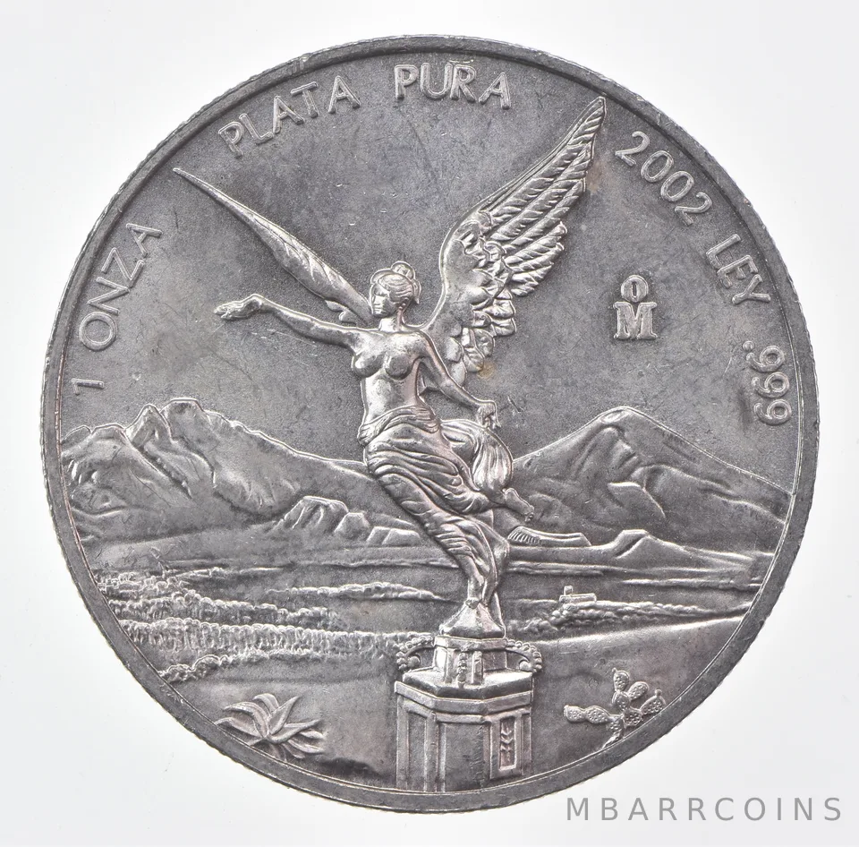 2002-Mo Mexico 1 Onza Silver Libertad *0577