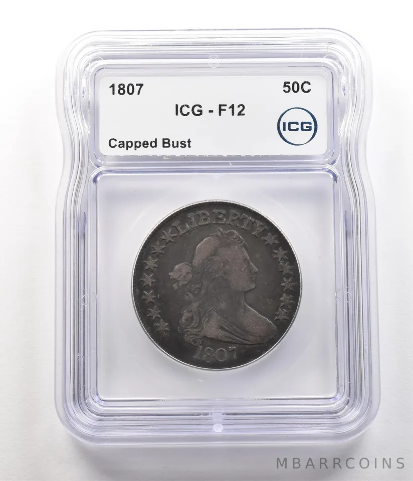 1807 Capped Bust Half Dollar F12 ICG a6777
