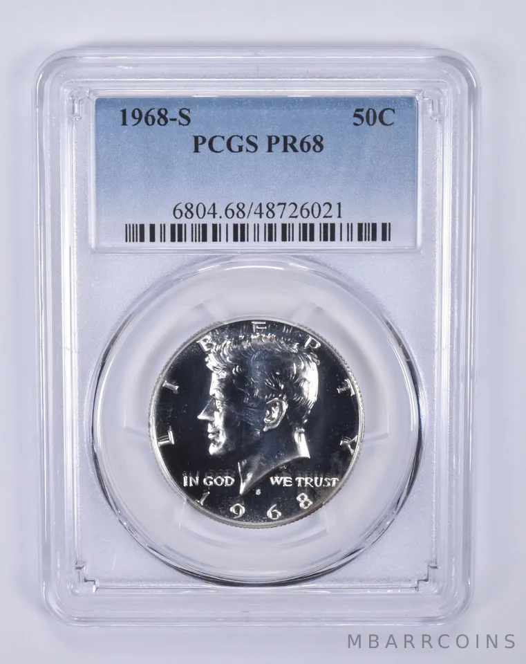 1968-S Kennedy Half Dollar PR68 PCGS Blue Label