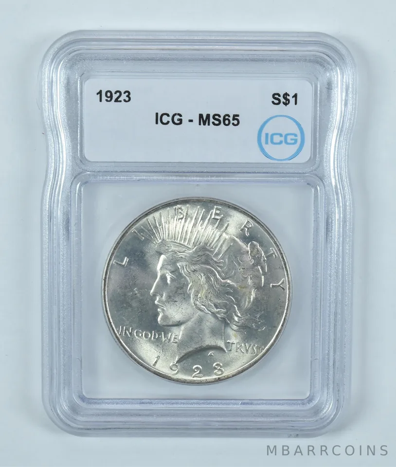 1923 Peace Silver Dollar MS65 ICG