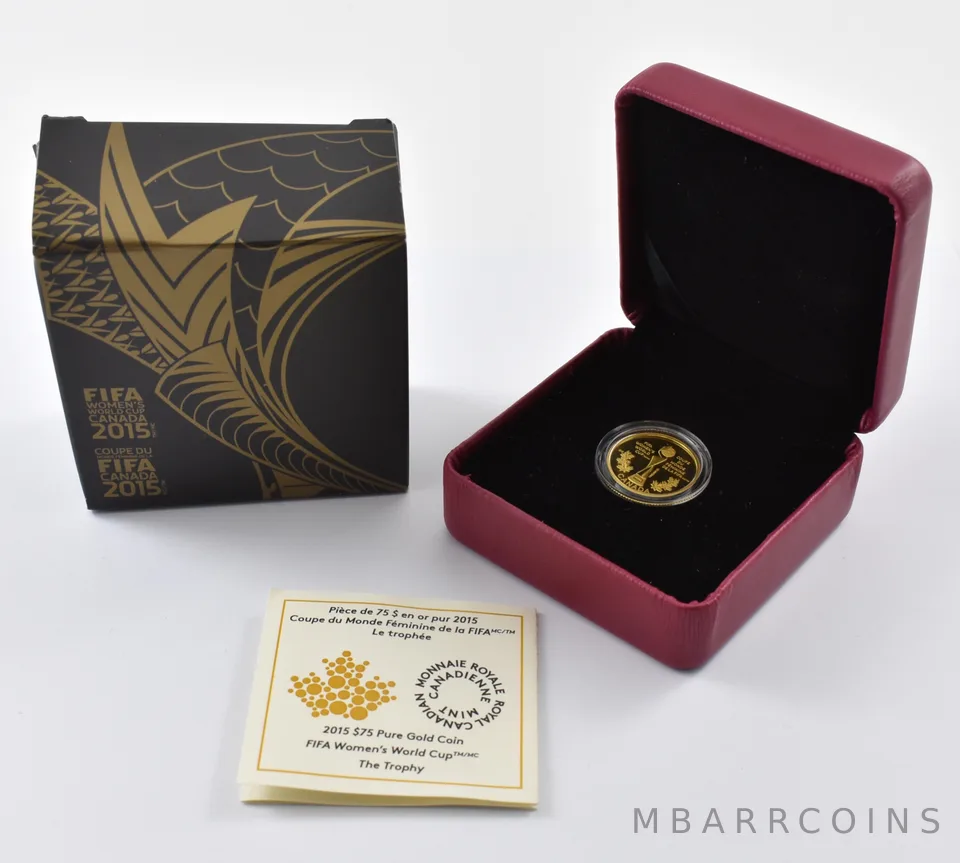 2015 Canada 75 Dollars Gold FIFA Women's World Cup W/ OGP *0426
