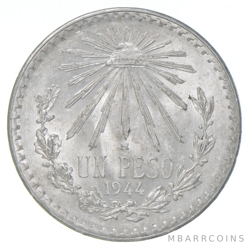 1944 MO Mexico 1 Peso Silver BU