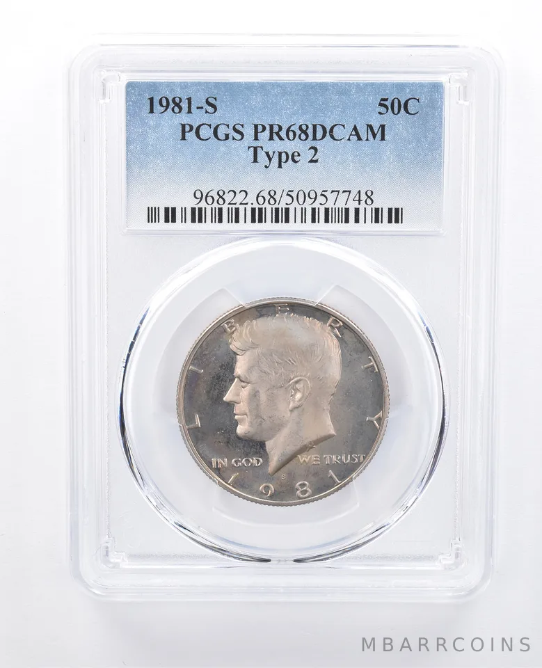 1981-S Kennedy Half Dollar Type 2 PR68 DCAM PCGS Hazy Tone *8108