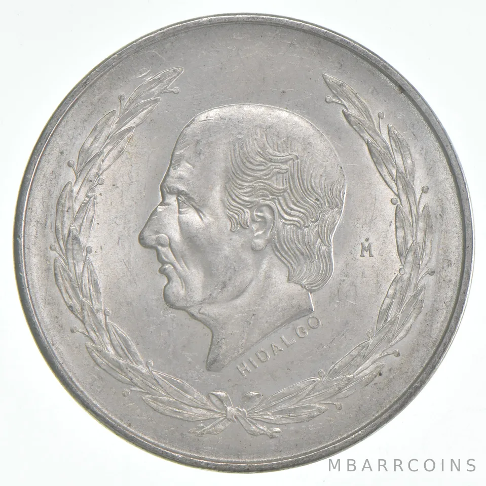 1953 Mo Mexico 5 Pesos Silver Hidalgo Bicentennial BU
