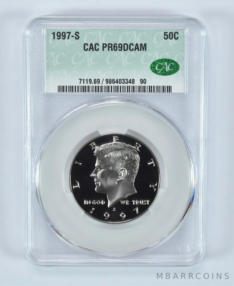 1997-S Kennedy Half Dollar PR69 DCAM CAC CACg