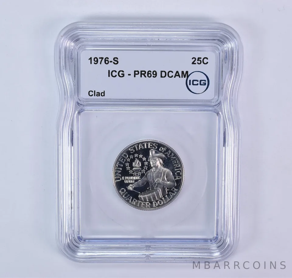 1976-S Washington Quarter CLAD PR69 DCAM ICG