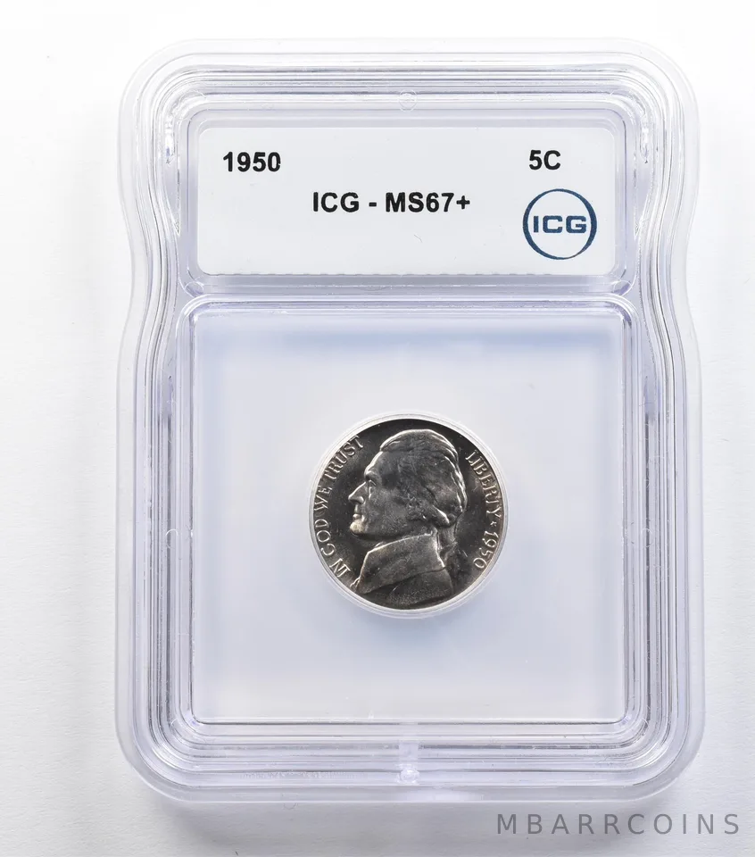 1950 Jefferson Nickel MS67+ ICG *9343