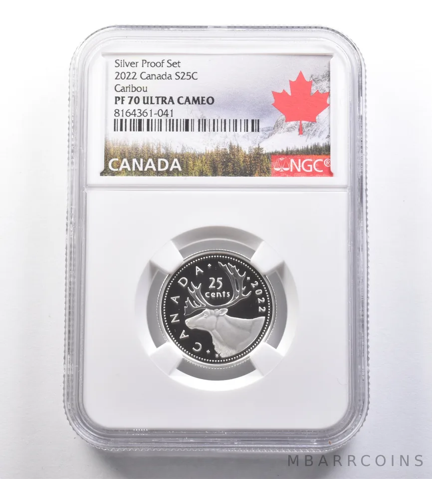 2022 Canada 25 Cents Silver Proof Set Caribou PF70 UCAM NGC *7097