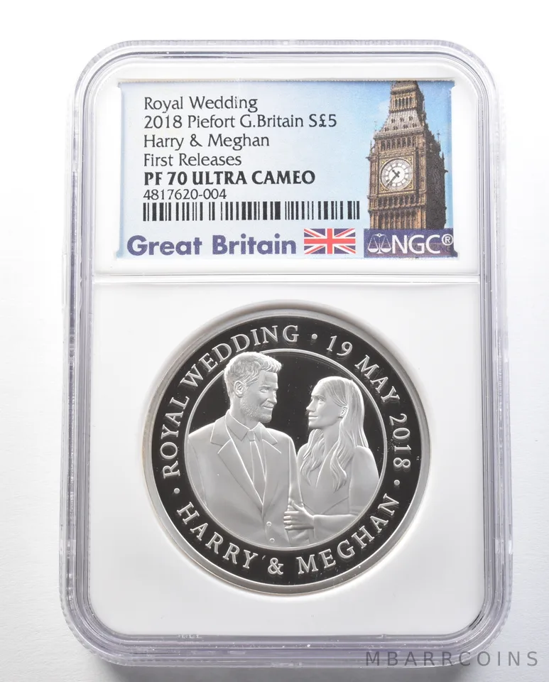 2018 Piefort Great Britain 5 Pound Silver Royal Wedding FR PF70 NGC *0453