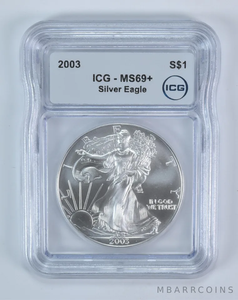 2003 American Silver Eagle MS69+ ICG