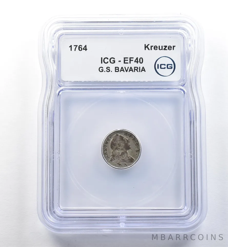 1764 German States Bavaria Kreuzer EF40 ICG *2586