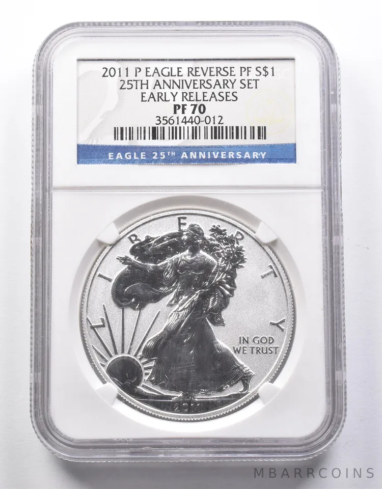PF70 Reverse PF 2011-P American Silver Eagle 25th Anniv Set ER NGC a8663
