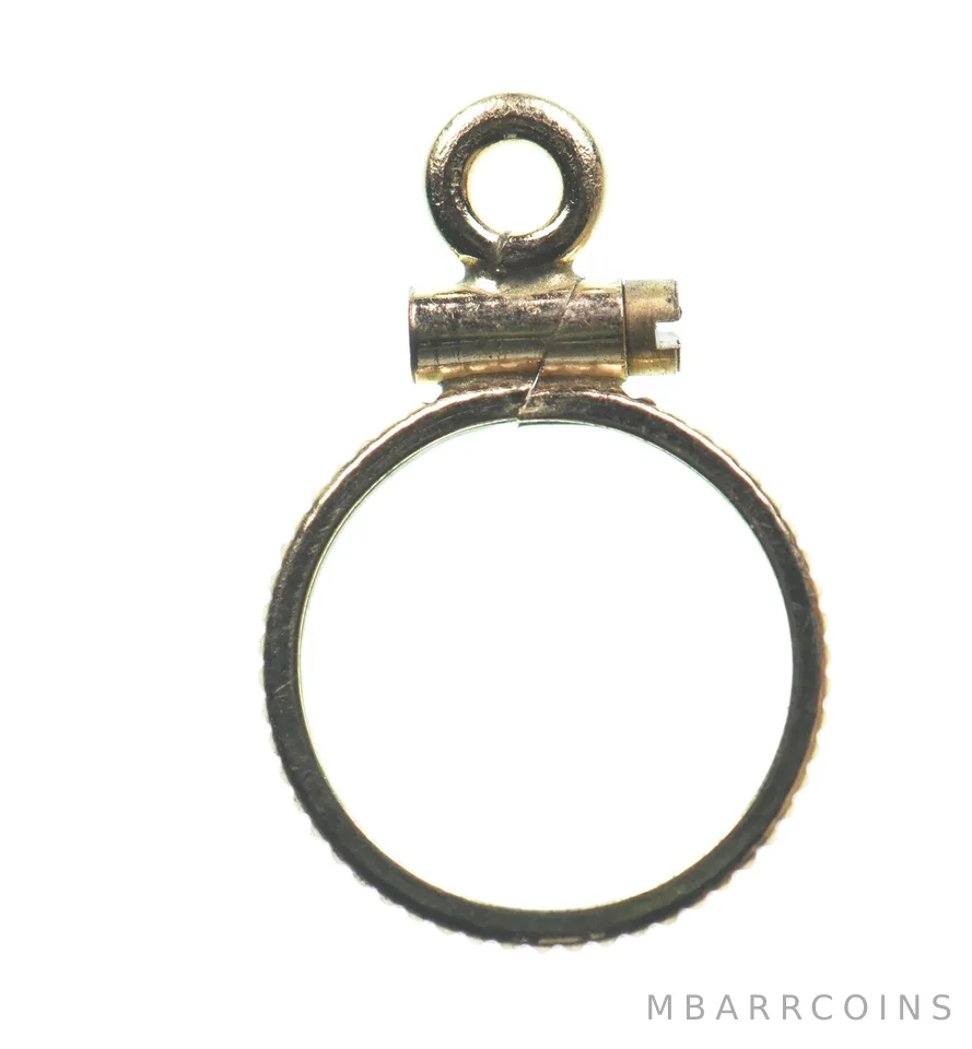12K 10.3mm Gold Filled Token Coin Bezel Pendant Frame Edge *1417
