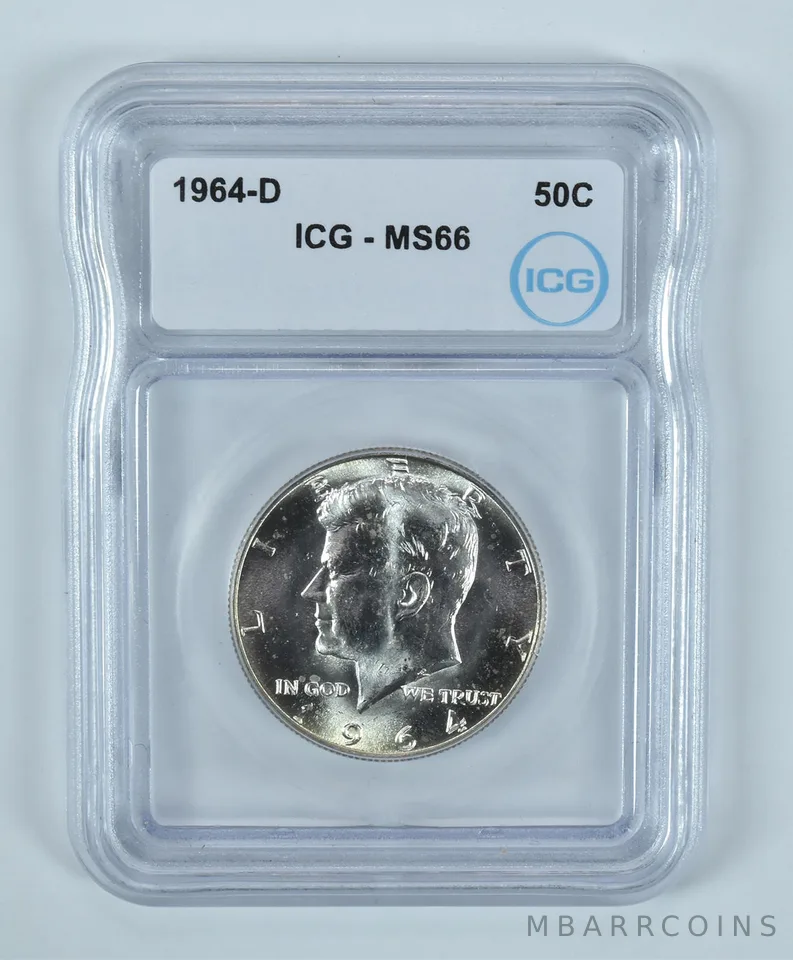 1964-D Kennedy Half Dollar MS66 ICG