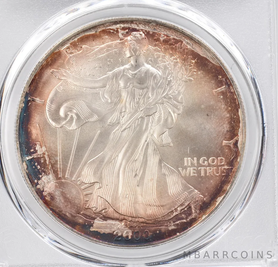 2000 American Silver Eagle MS68 PCGS Beautiful Tone *1193