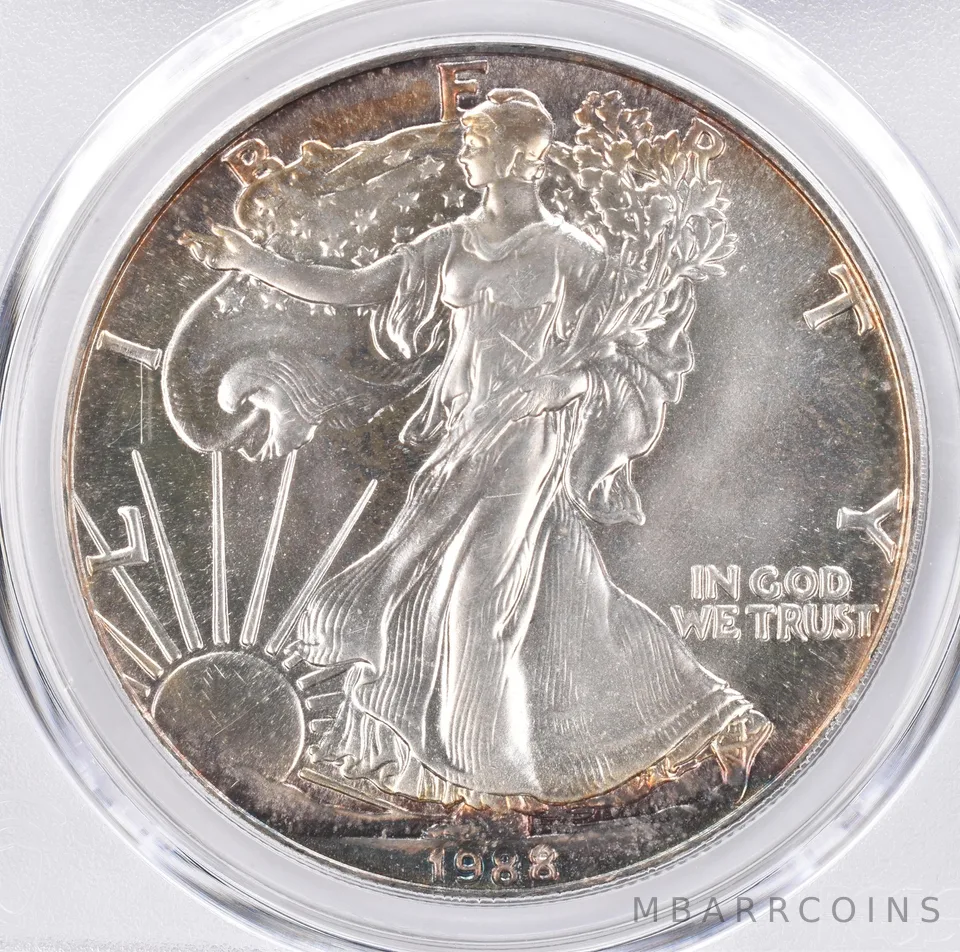 1988 American Silver Eagle MS65 PCGS Beautiful Tone *1474