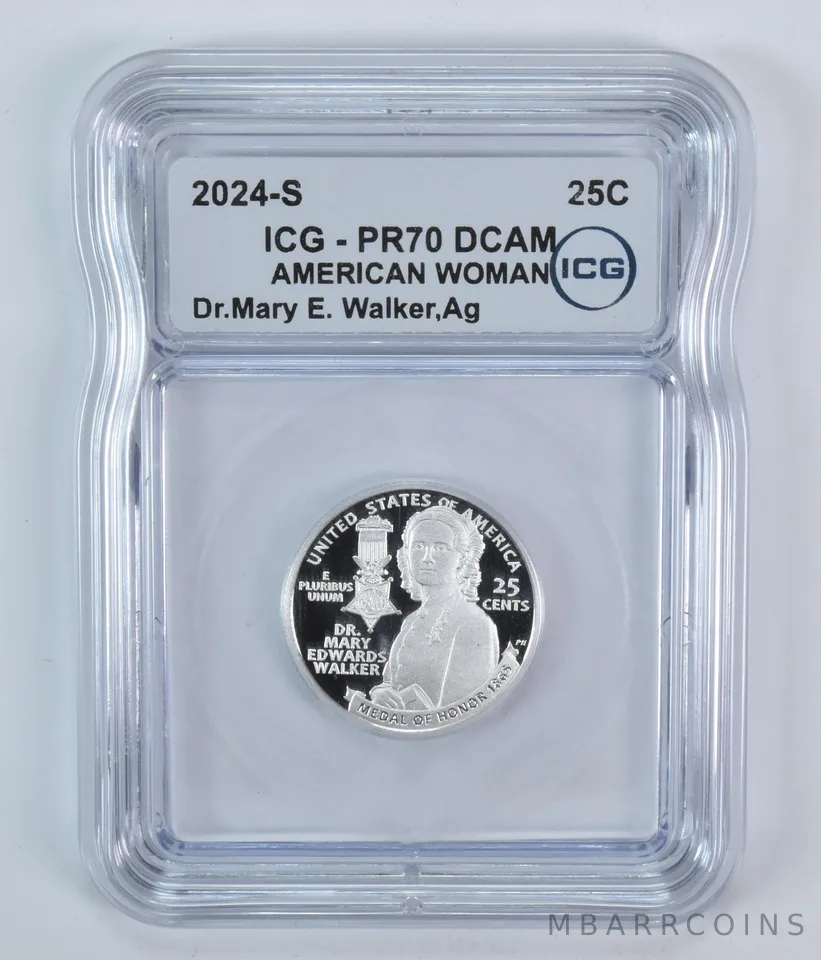 2024-S American Women Quarter Dr Mary E Walker Silver PR70 DCAM ICG