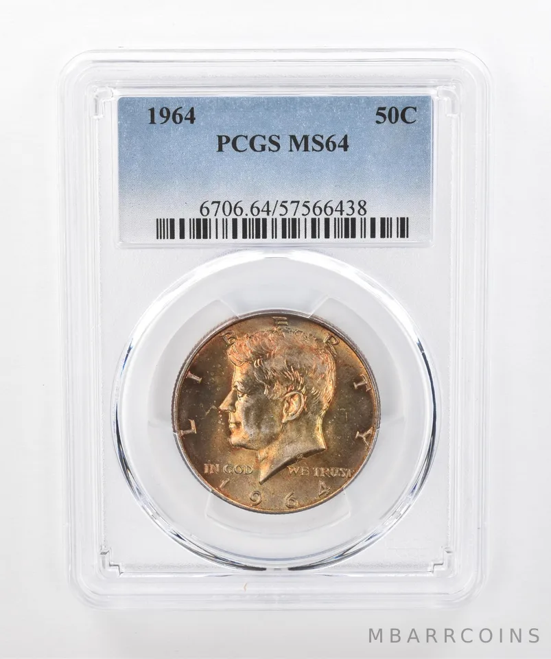 1964 Kennedy Half Dollar MS64 PCGS Beautiful Tone *1368