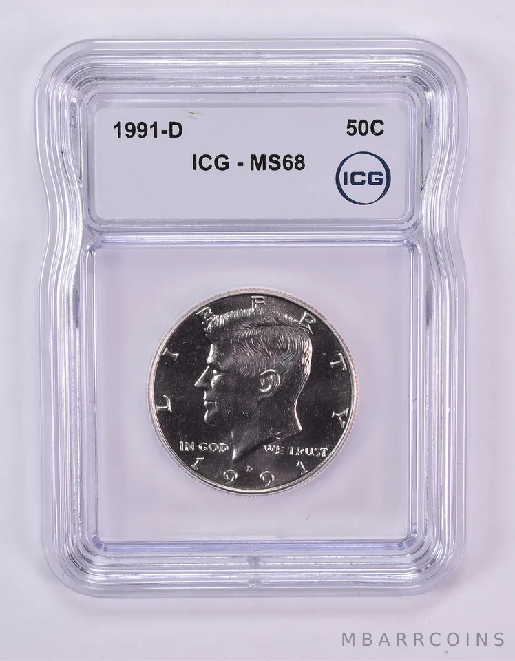1991-D Kennedy Half Dollar MS68 ICG