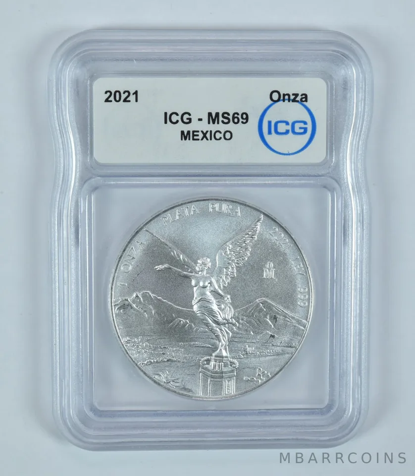 2021 Mo Mexico 1 Onza Silver Libertad MS69 ICG