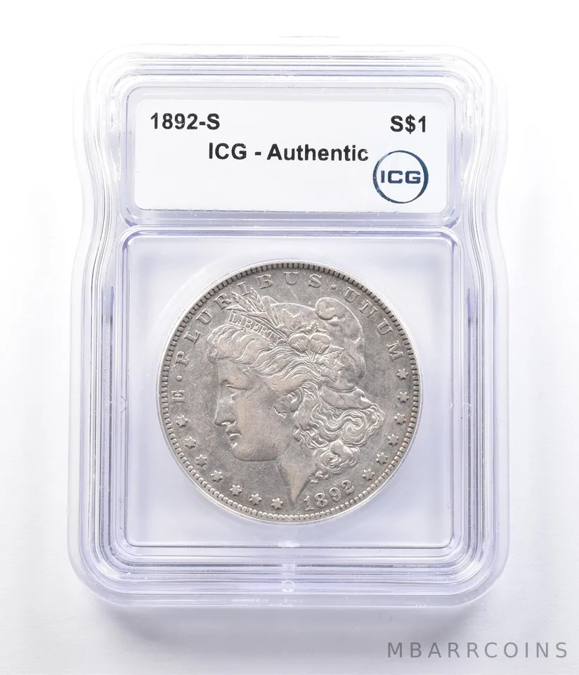 1892-S Morgan Silver Dollar Authentic ICG *2885