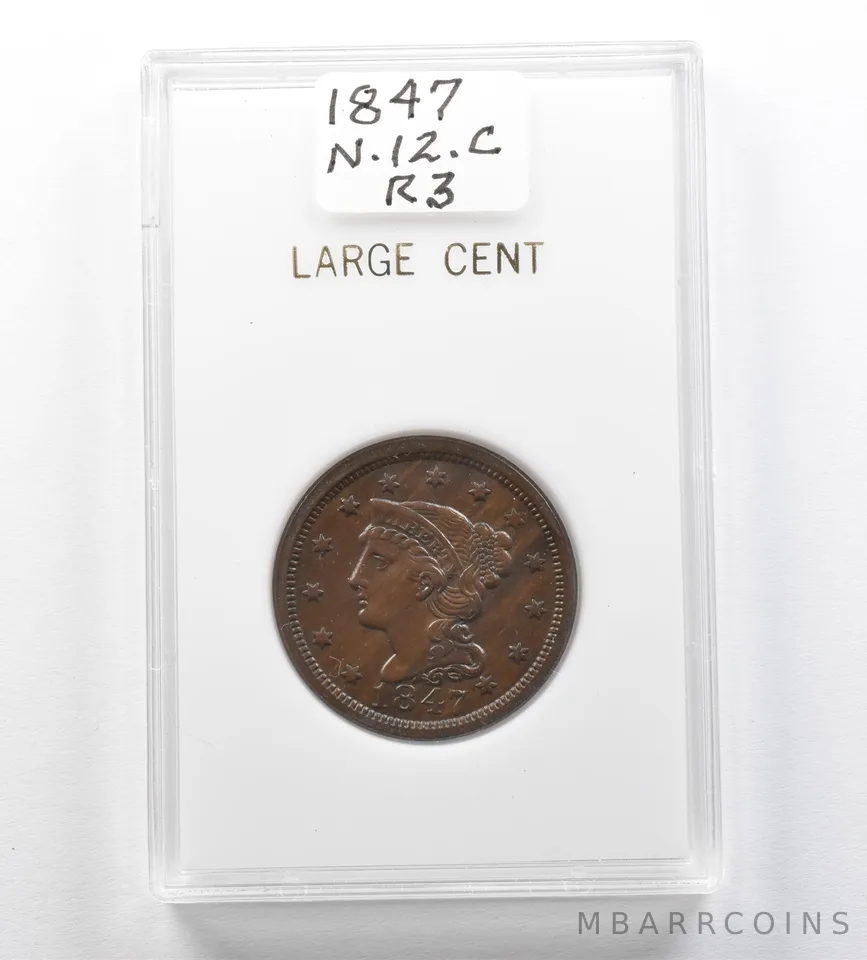 1847 Braided Hair Large Cent N-12.C R3 LDS CUD a3436