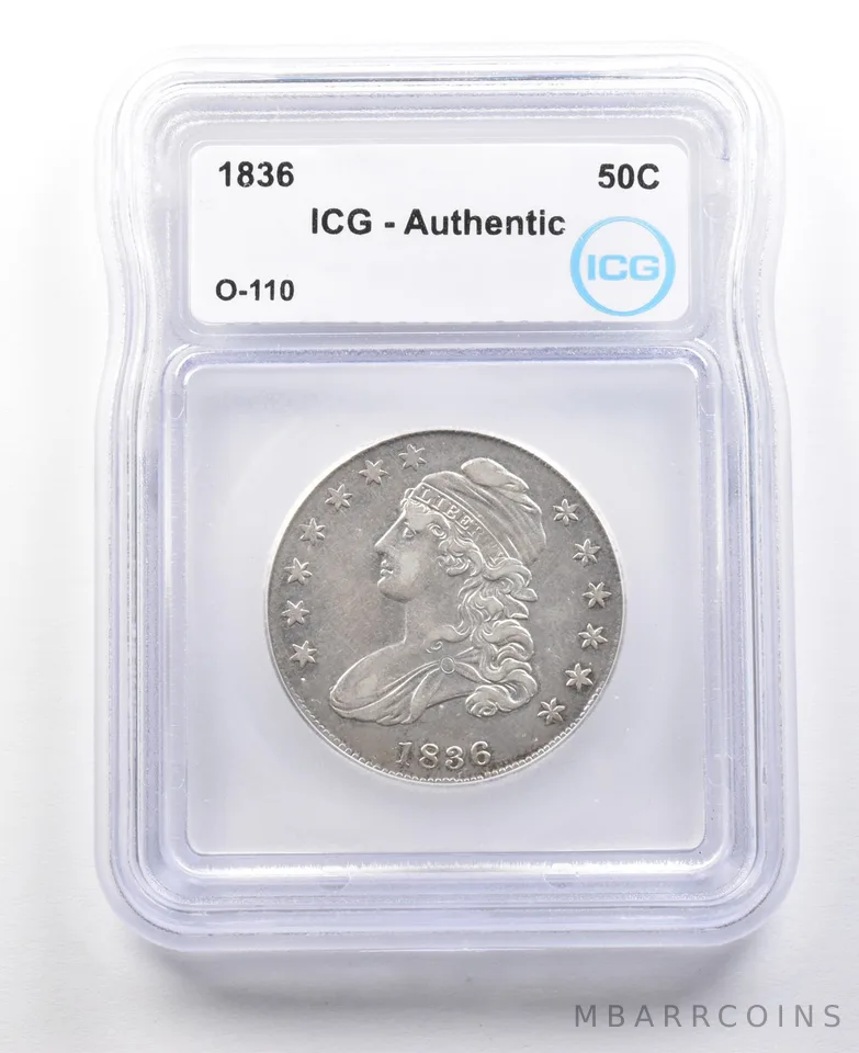 1836 Capped Bust Half Dollar O-110 Authentic ICG *2985