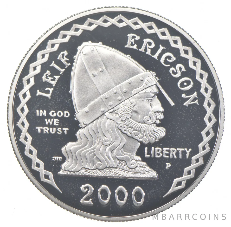 2000-P Proof Leif Ericson Commemorative Silver Dollar $1