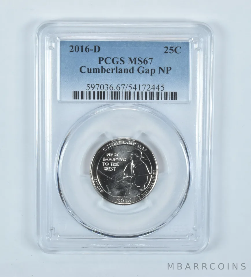 2016-D Washington Quarter ATB Cumberland Gap MS67 PCGS