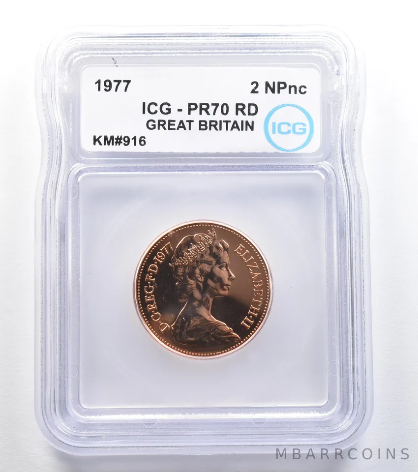 1977 Great Britain 2 New Pence KM#916 PR70 RD ICG *7836