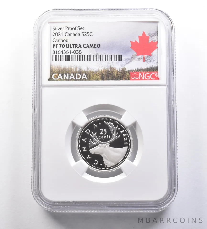 2021 Canada 25 Cents Silver Proof Set Caribou PF70 UCAM NGC *7098