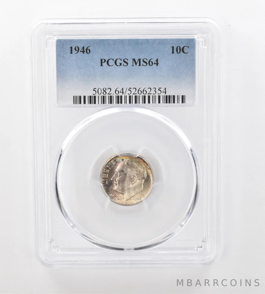 1946 Roosevelt Dime MS64 PCGS Beautiful Tone a1032