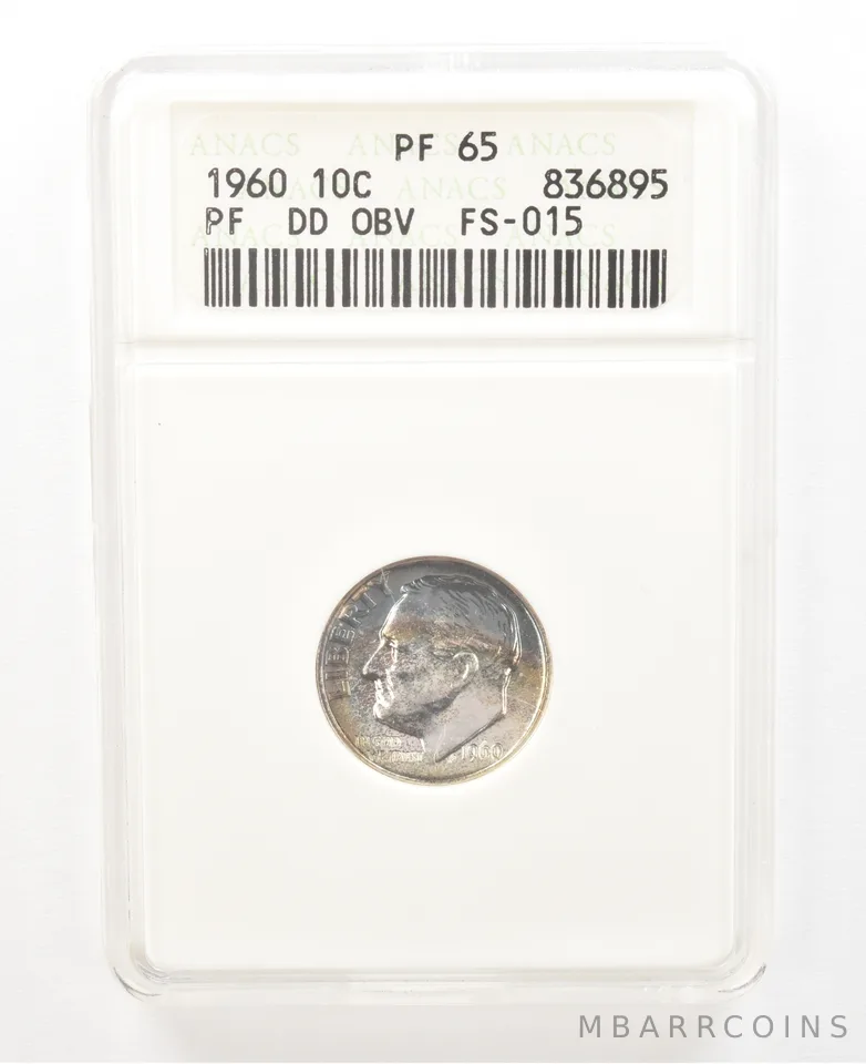 1960 Roosevelt Dime DDO FS-015 PF65 ANACS Beautiful Tone *2326
