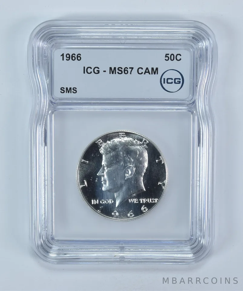 1966 Kennedy Half Dollar SMS MS67 CAM ICG