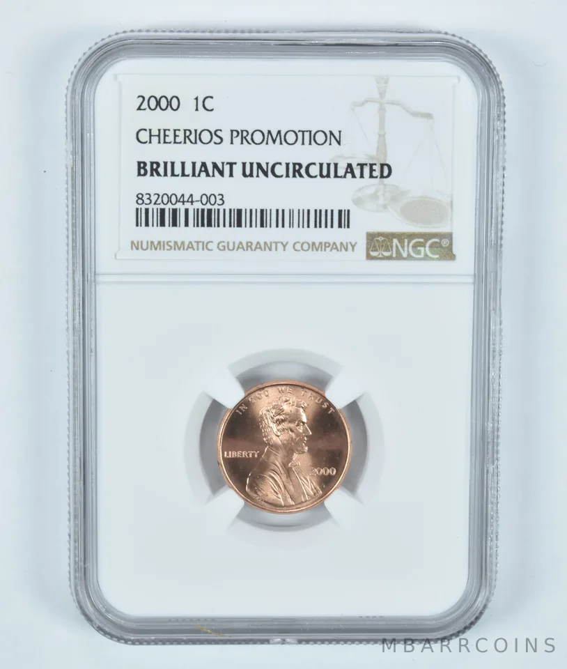 2000 Lincoln Memorial Cent Cheerios Promotion BU NGC Brown Label