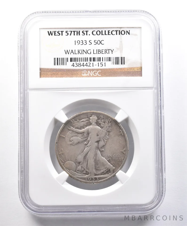 1933-S Walking Liberty Half Dollar West 57th St Collection NGC *4114