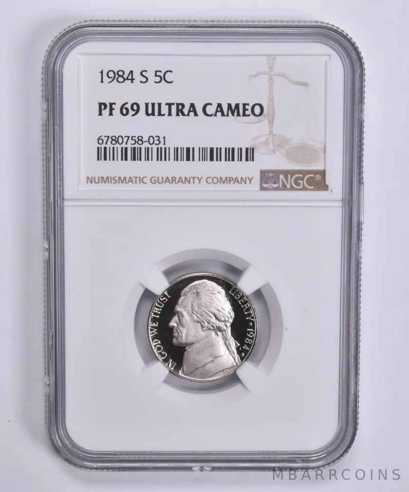1984-S Jefferson Nickel PF69 UCam NGC Brown Lbl