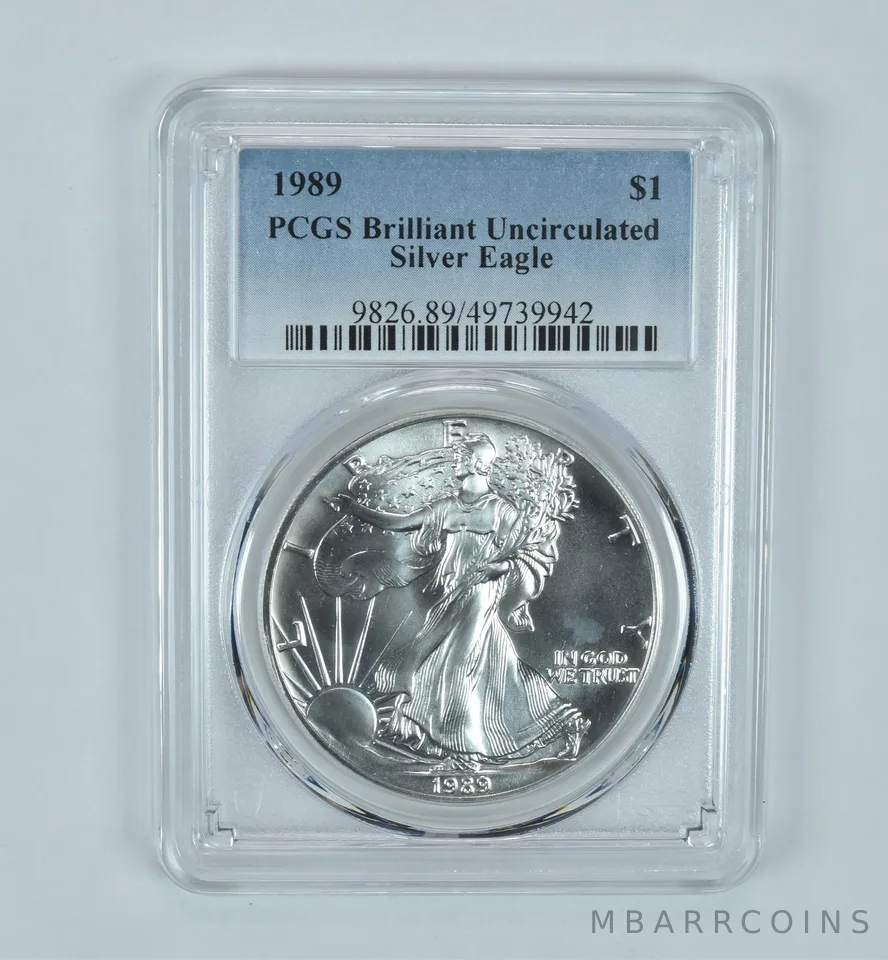1989 American Silver Eagle BU PCGS Blue Label