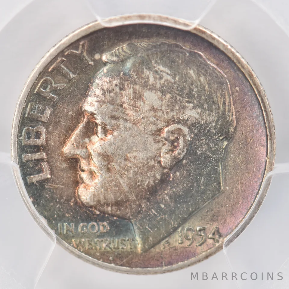 1954 Roosevelt Dime XF45 PCGS Beautiful Tone *0766