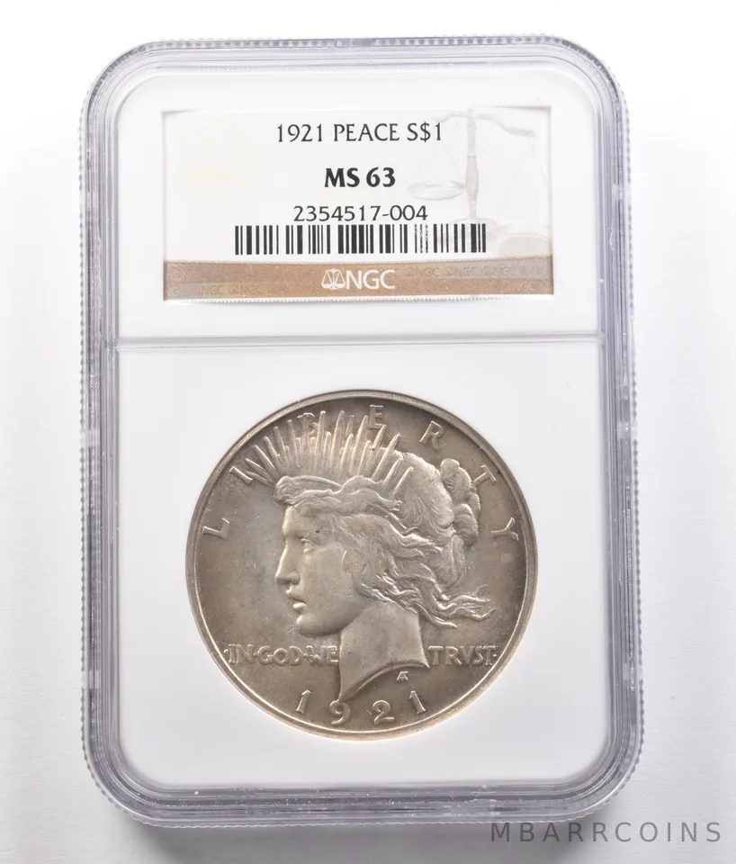 1921 Peace Silver Dollar MS63 NGC PQ *0836