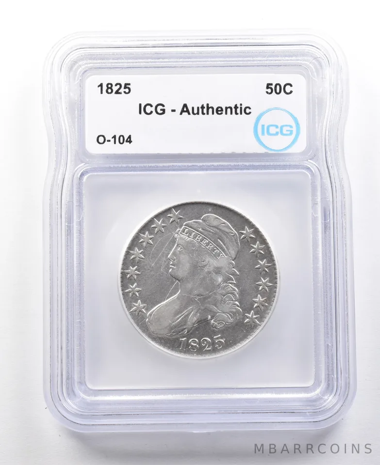 1825 Capped Bust Half Dollar O-104 Authentic ICG *3114